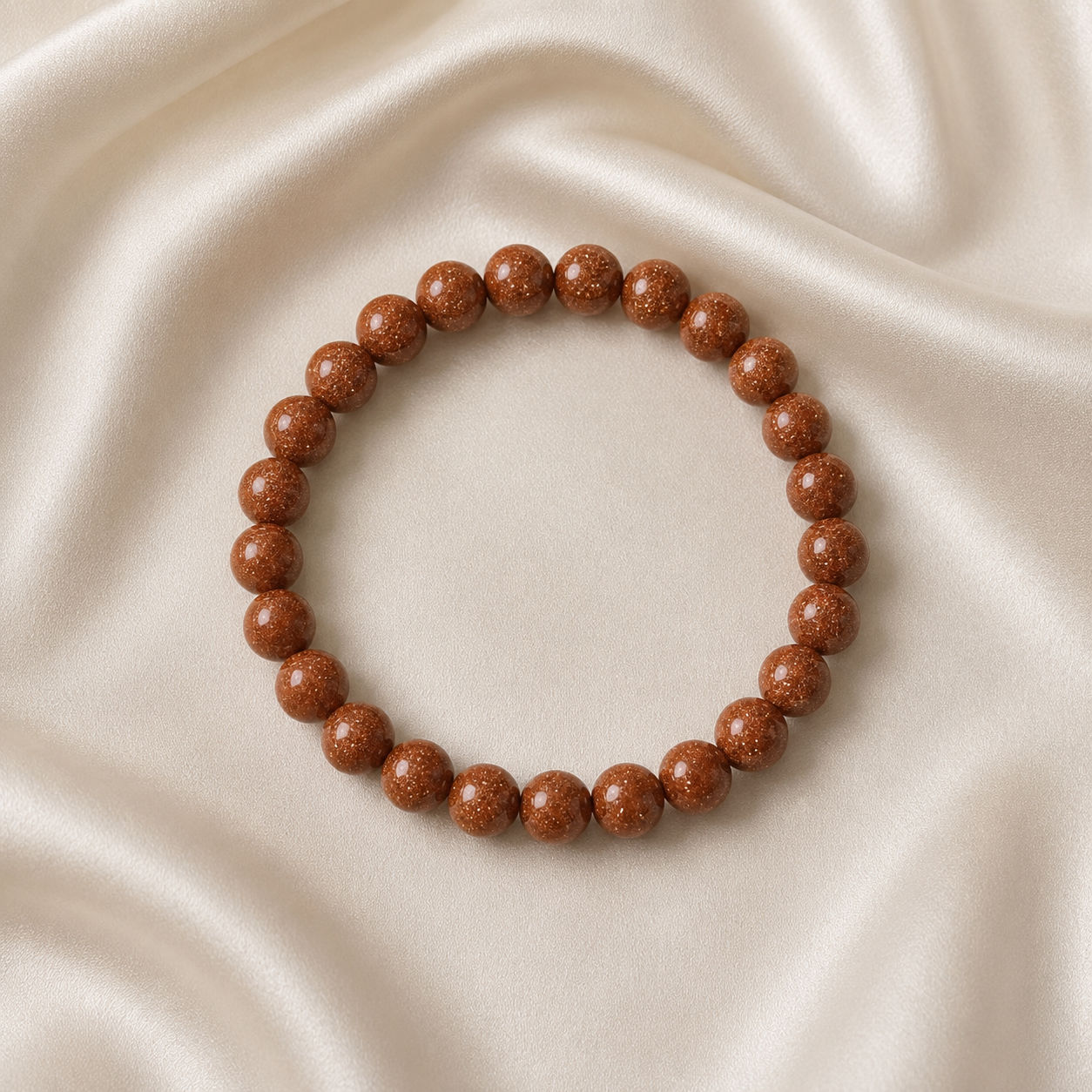 Goldstone Round Bead Bracelet