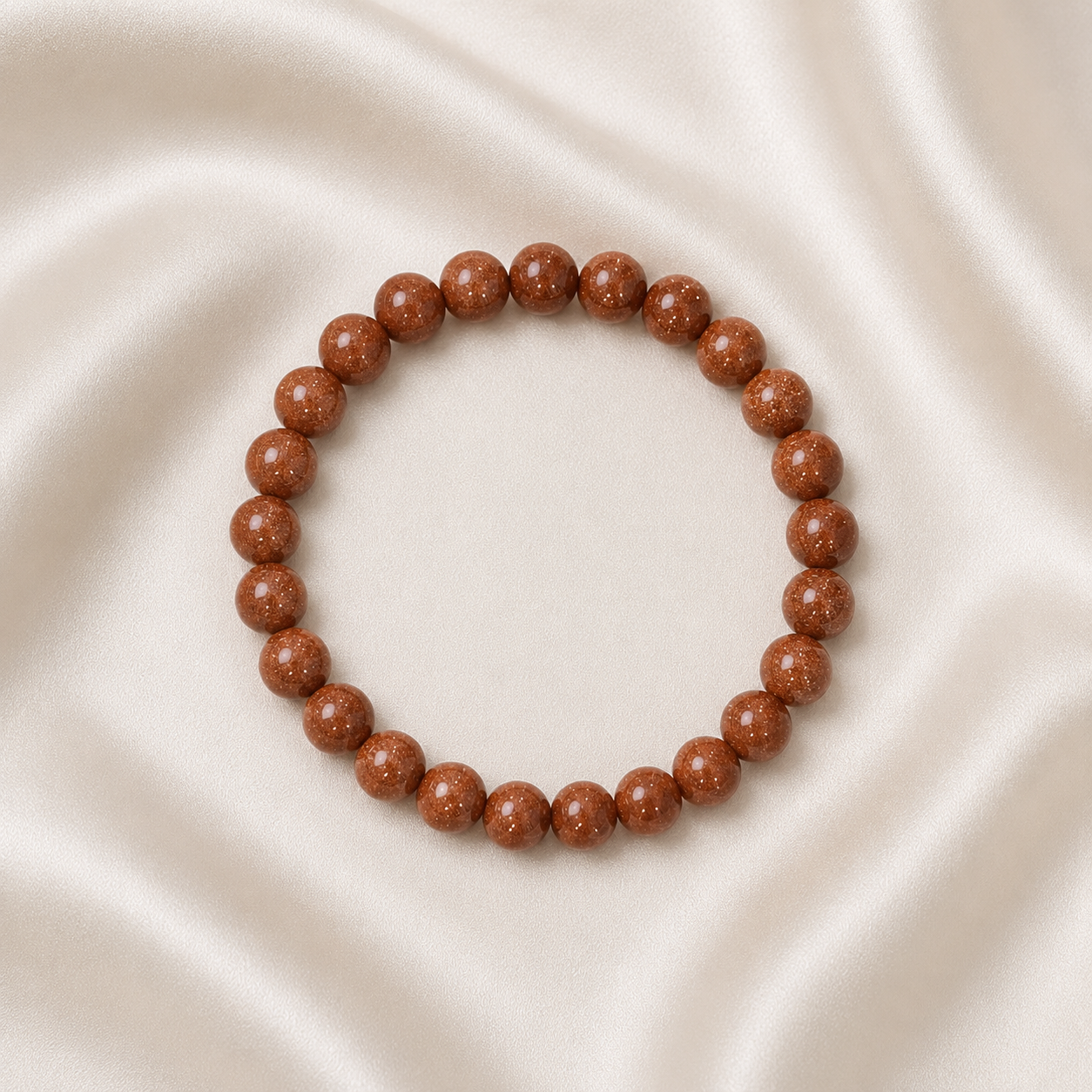 Goldstone Round Bead Bracelet