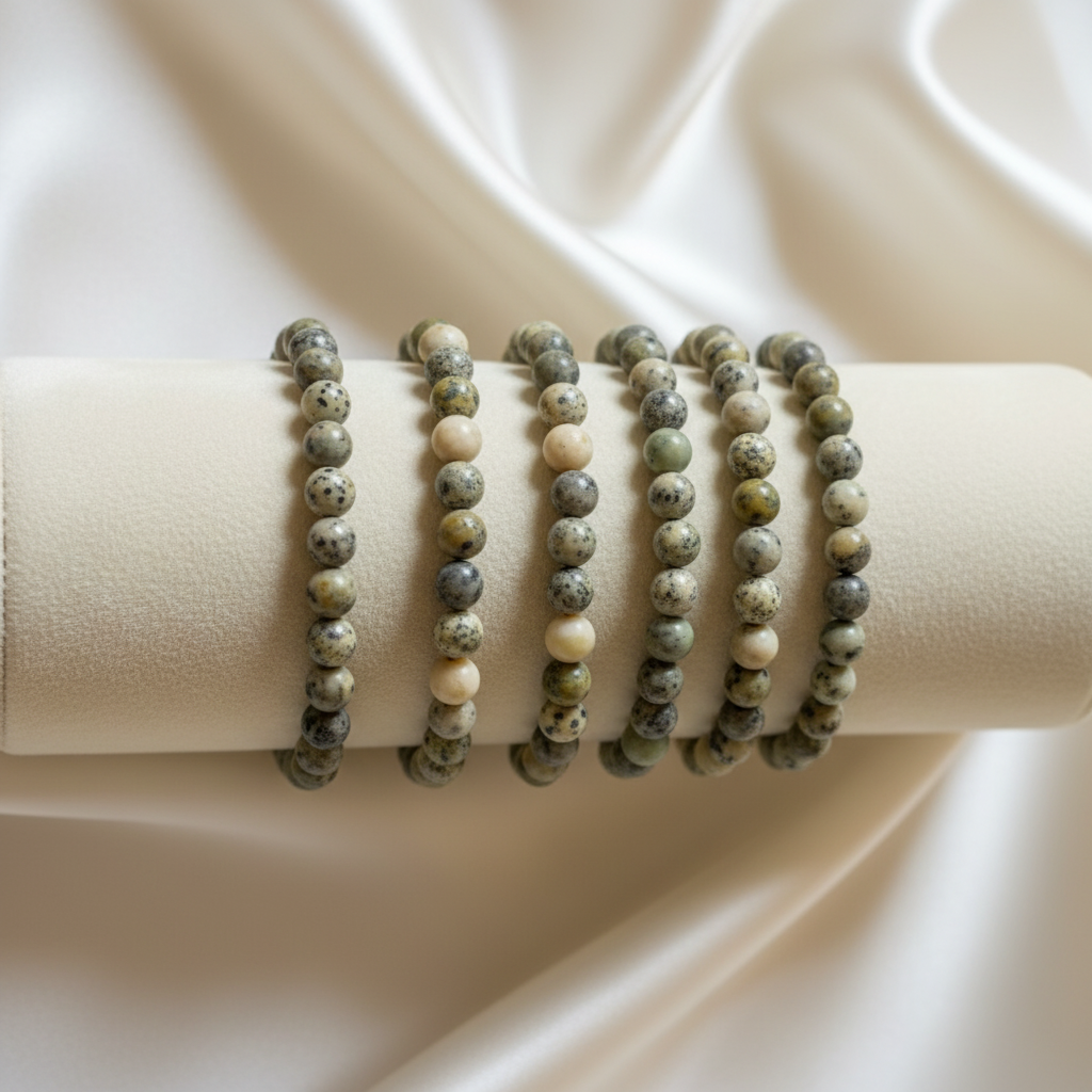 Serpentine Round Bead Bracelet