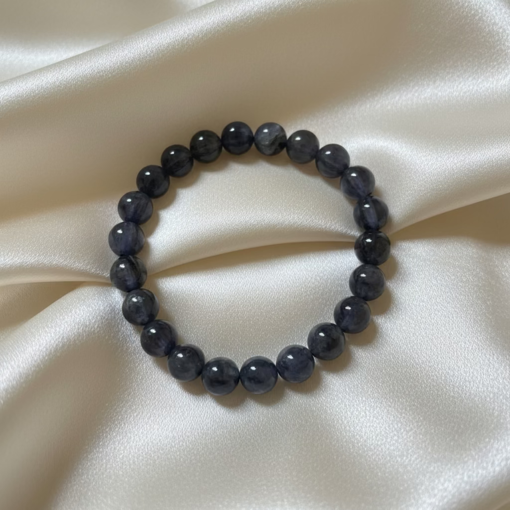 Iolite Round Bead Bracelet