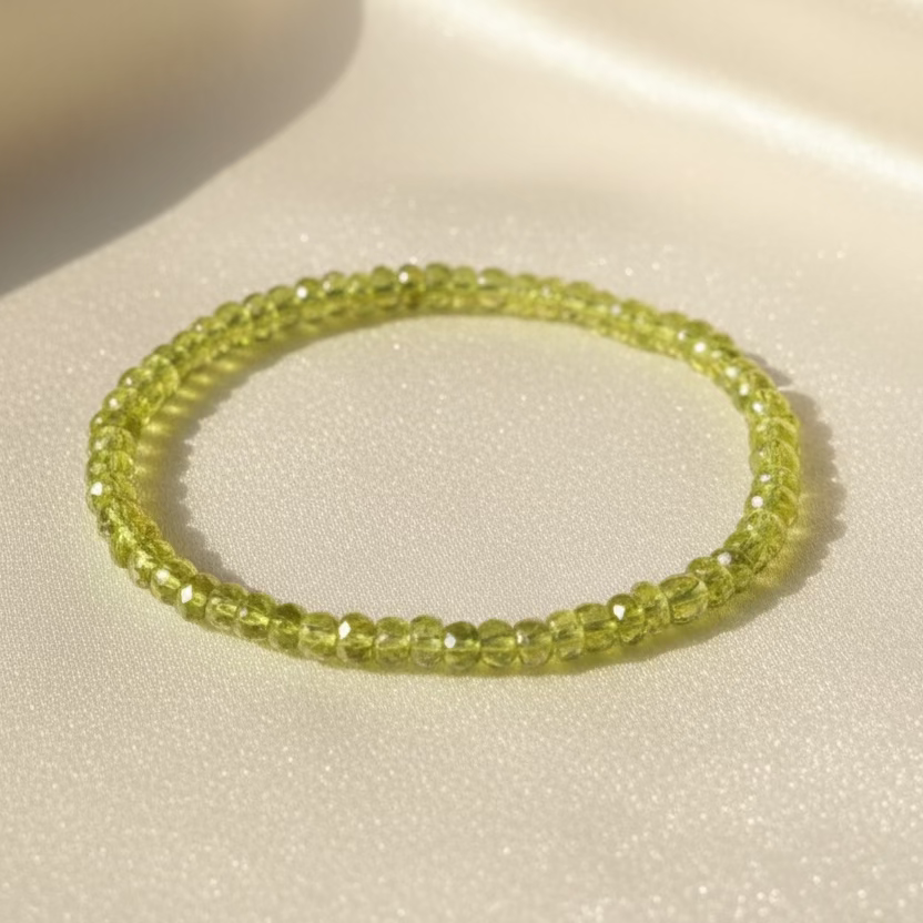 Peridot Round Bead Bracelet