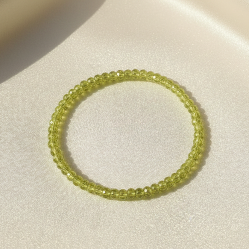 Peridot Round Bead Bracelet