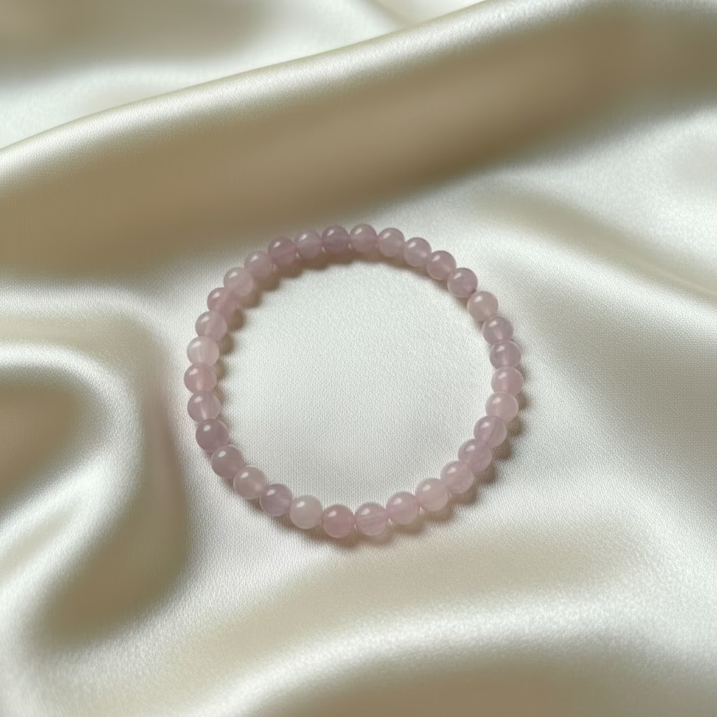 Kunzite Round Bead Bracelet