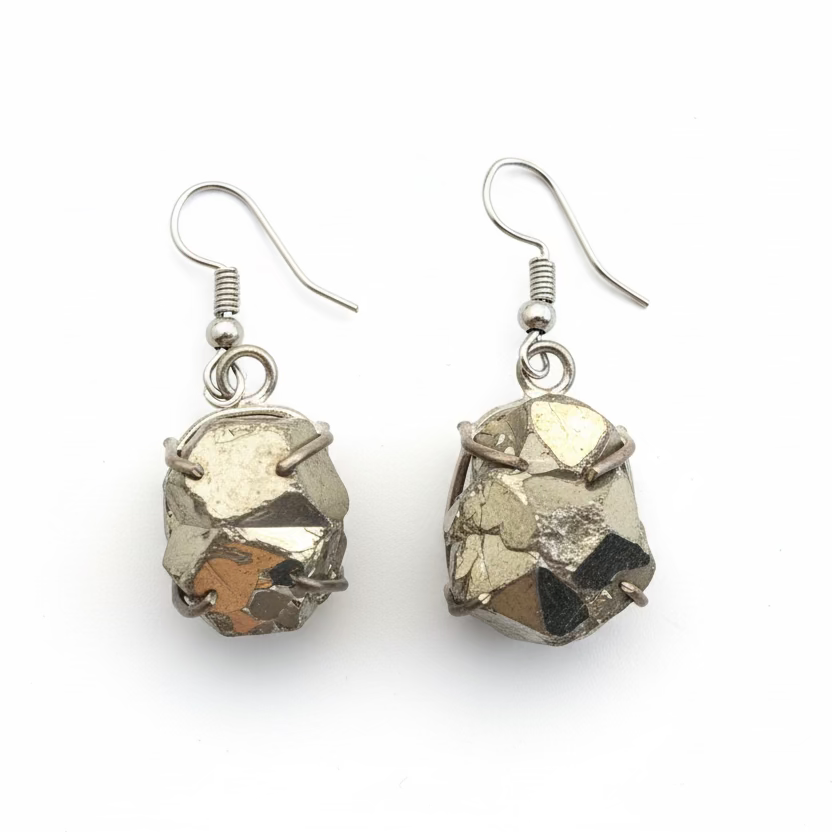 Raw Pyrite Earrings
