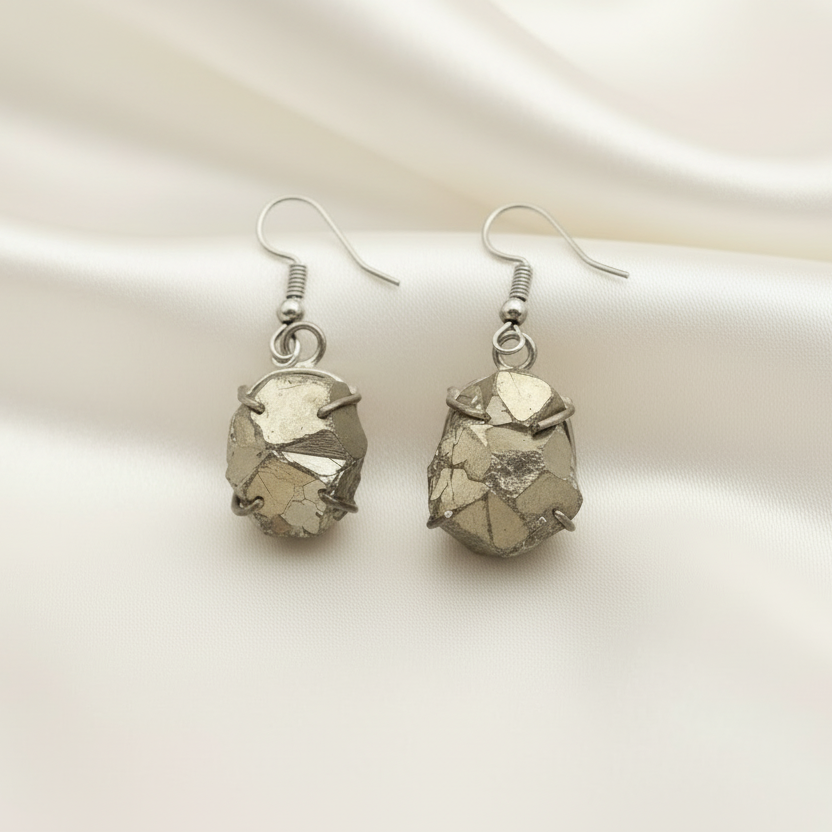 Raw Pyrite Earrings