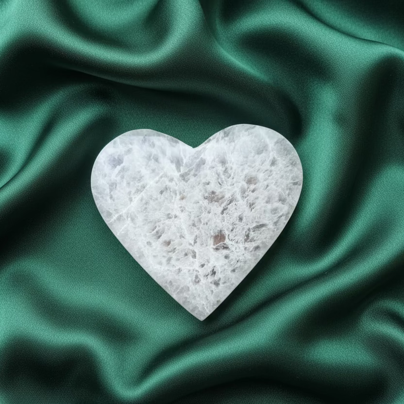 Selenite Heart Plate for Cleansing and Charging (4 inch)