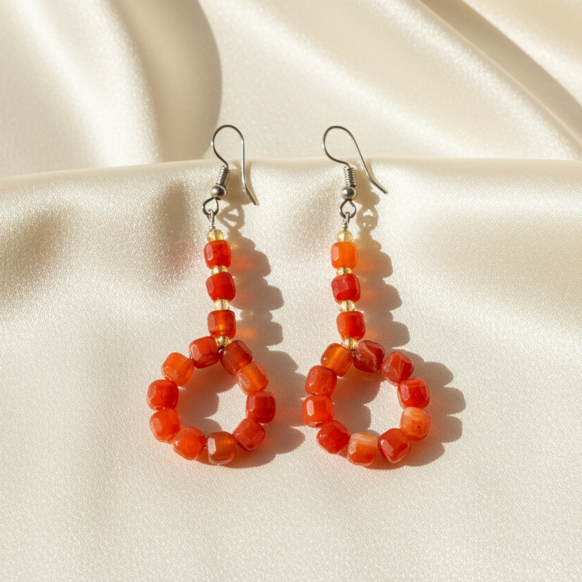 Carnelian Hoop Earrings