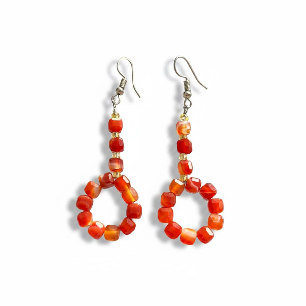Carnelian Hoop Earrings