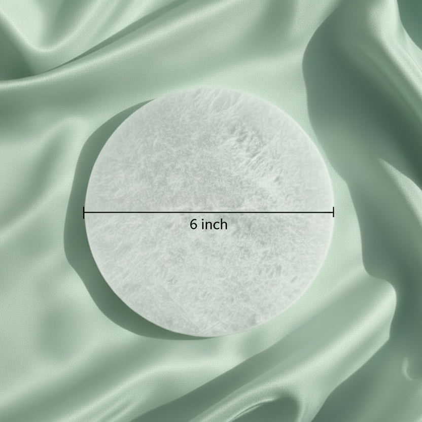 Selenite Round Plate for Cleansing and Charging (6 inch)