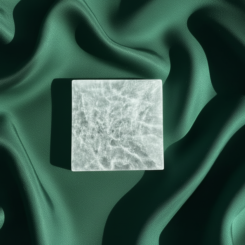 Selenite Square Plate for Cleansing and Charging (2 inch)