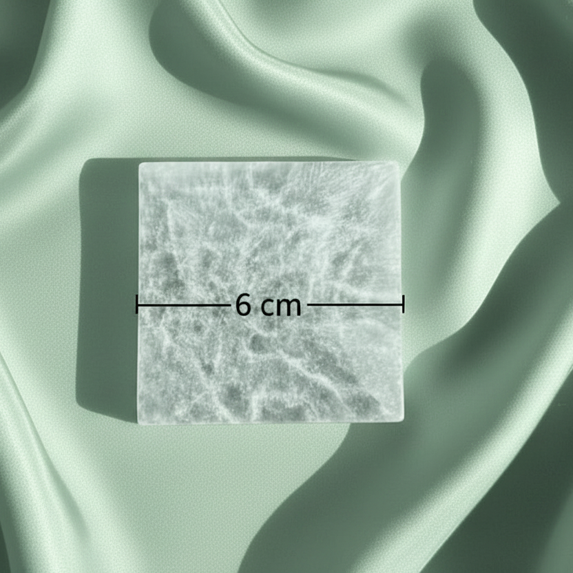 Selenite Square Plate for Cleansing and Charging (2 inch)