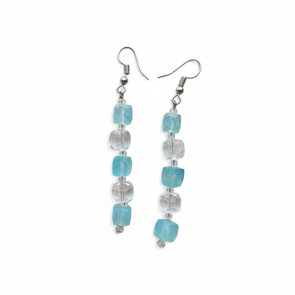 Quartz and Aquamarine Earrings