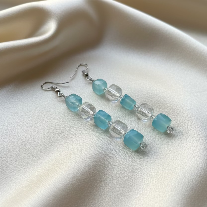 Quartz and Aquamarine Earrings