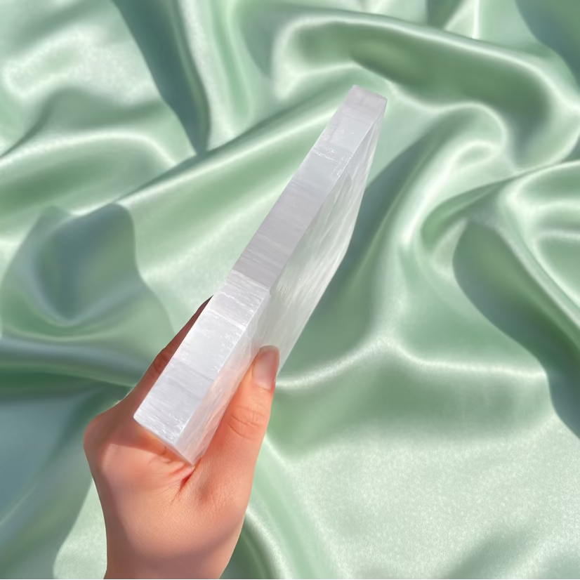 Selenite Square Plate for Cleansing and Charging (6 inch)