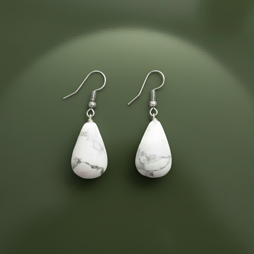 Howlite teardrop Earrings