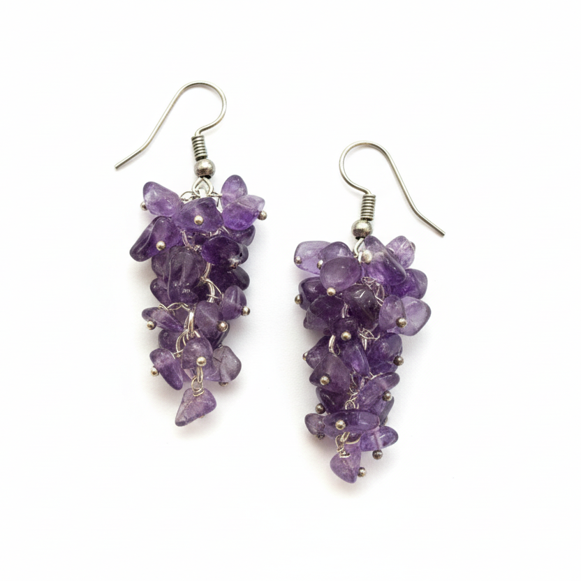 Amethyst Chip Earrings