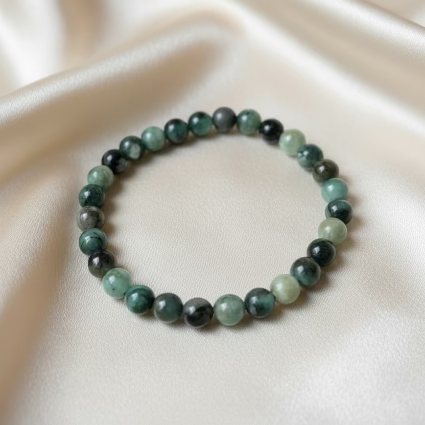 Emerald Round Bead Bracelet
