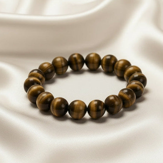 Tiger Eye Round Bead Bracelet