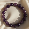 Amethyst Stone Round Bead Bracelet