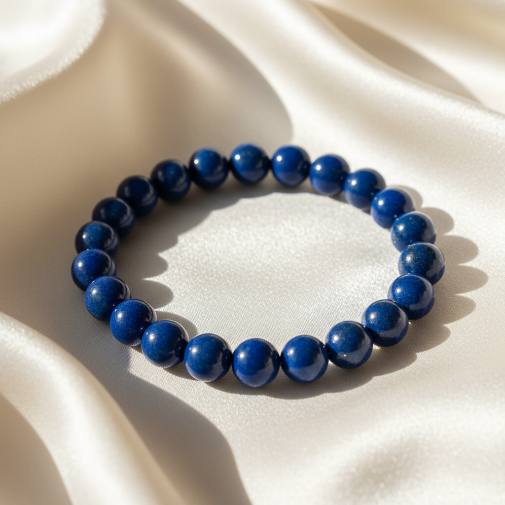 Lapis Lazuli Round Bead Bracelet