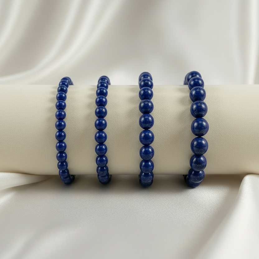 Lapis Lazuli Round Bead Bracelet