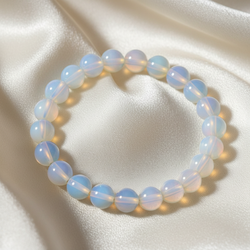 Opalite Round Bead Bracelet